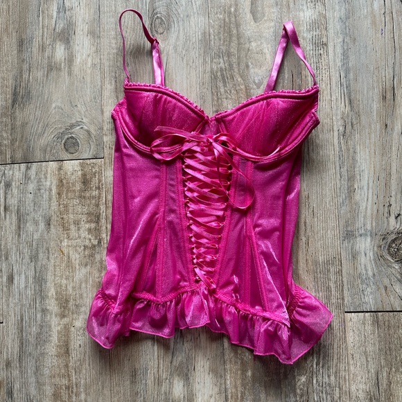 Y2K hot pink bustier corset top - Picture 2 of 8